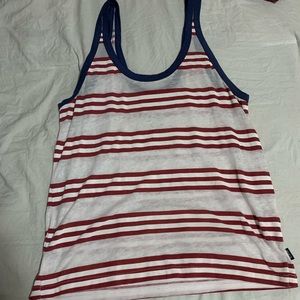 RVCA red white and blue tank